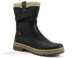 B Et M Banana Moon - REBUS Noir - Bottine Femme - Lainage Beige